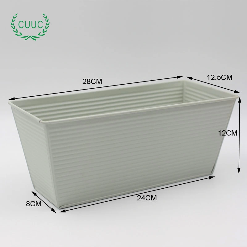 Factory Antique Rectangular Galvanized Iron Tub Plant Pot Planter Garden Flower Pot for Decoration