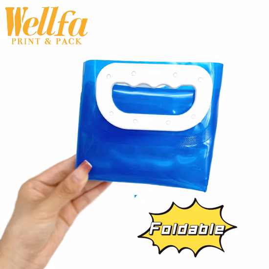 Libre de BPA 1L5l 10L Logotipo personalizado Claro Acampar al aire libre Senderismo Mango portátil Bolsa de pico Envasado de plástico Bolsa de almacenamiento de agua plegable con válvula de mariposa